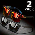2Pcs Square Polarized Sunglasses anti Glare Sun Shades for Summer Party Vacation Travel Driving Fishing
